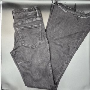 Charcoal Distressed Women's Flare Jeans